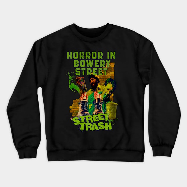 Horror In Bowery Street (Version 3) Crewneck Sweatshirt by The Dark Vestiary